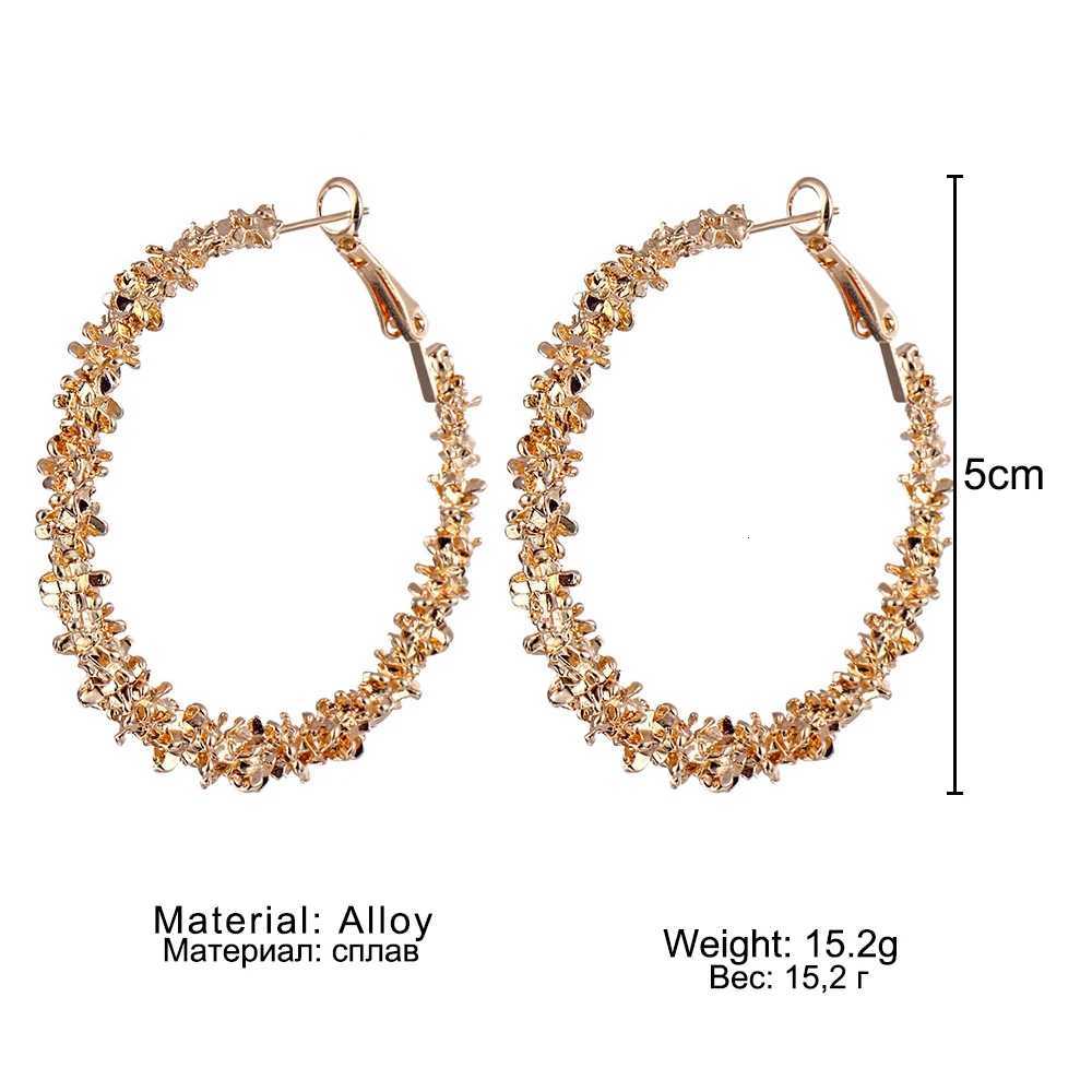 IPARAM New Big Circle Round Hoop Earrings for Womens Fashion Statement Golden Punk Charm Earrings Party JewelryXJ251210 - view 4
