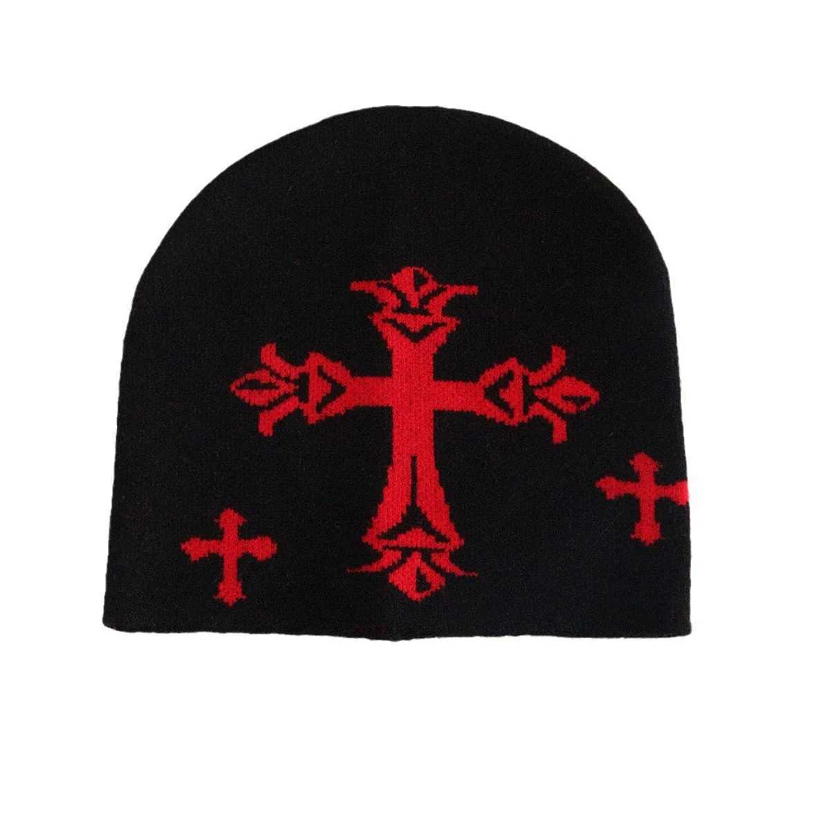 Luxury Knitted Hat Cross Autumn and Winter Warmth Unisex Embroidery Yarn Hat Cross-border Source Manufacturer Direct Supply Hat Y251209