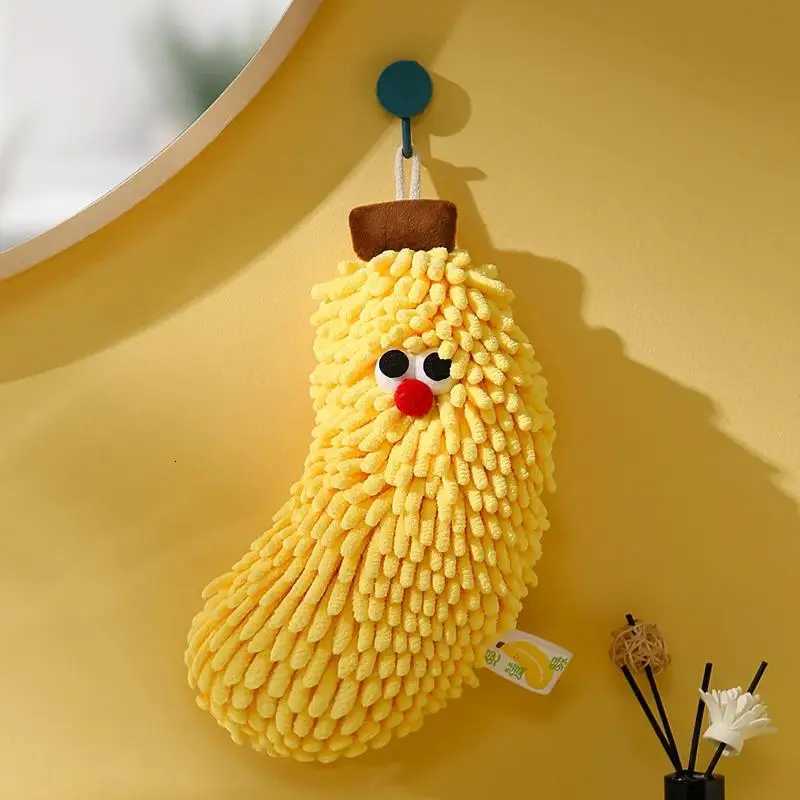 1Pcs Hand Towel For Kitchen And Bathroom Banana/Strawberry Shaped Hanging Washcloth Chenilles Cloths Soft Absorbent Towel C251210
