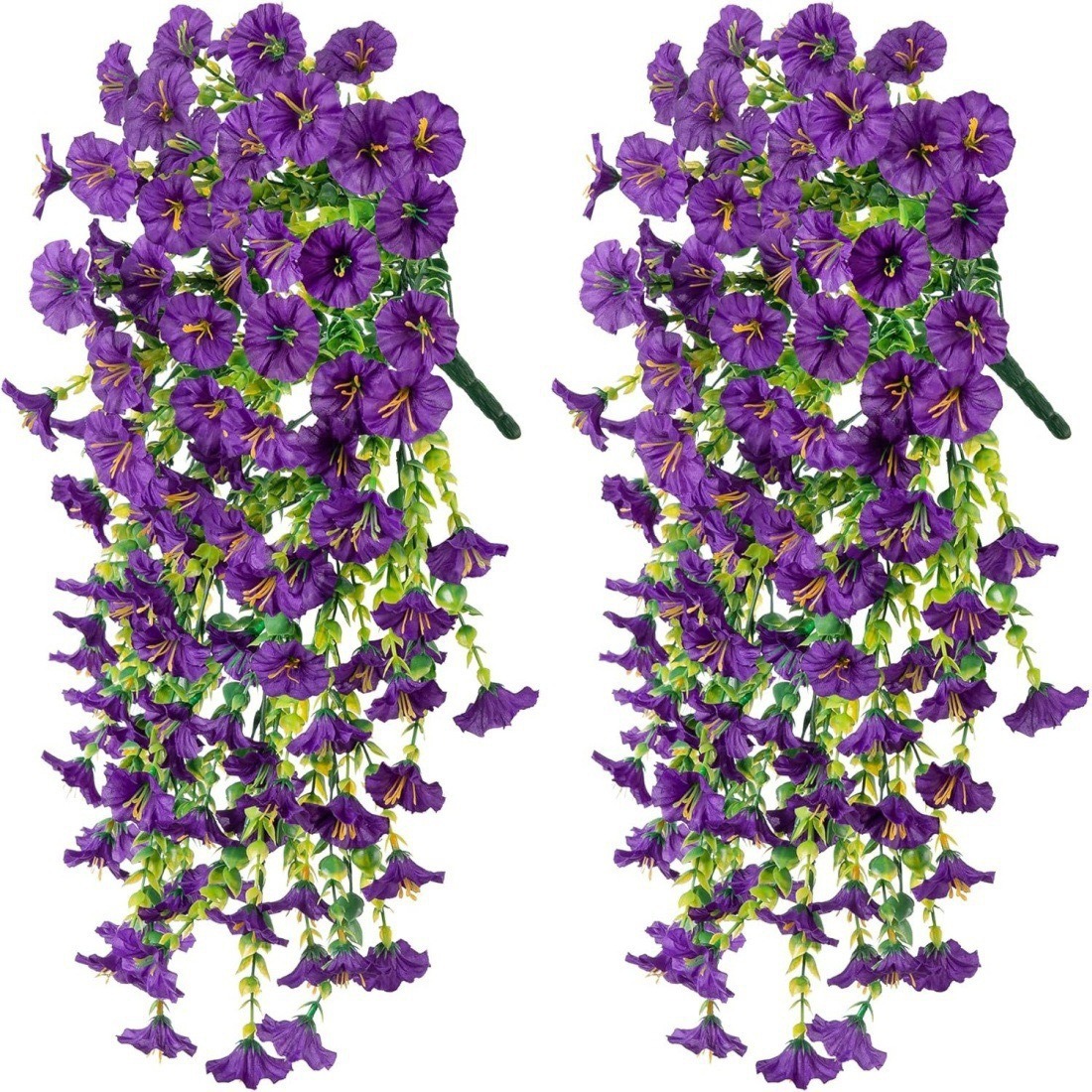 Four morning glory hanging decorations, paired with woven morning light and eucalyptus leaves, suitable for office and garden decoration, Thanksgiving