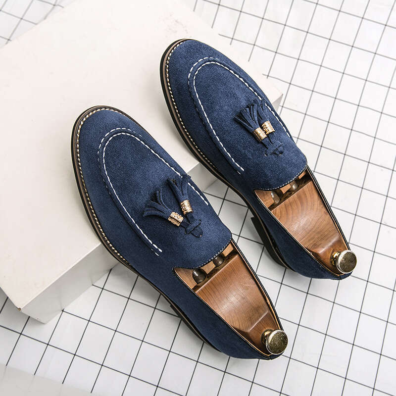 Men's Small Leather 47 Free shipping designer niche Trendy Slip-On Lazy Shoes British European American Casual Tassel Loafers Large Size 46