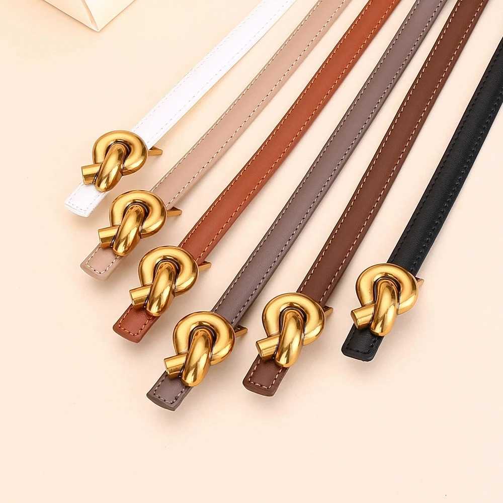 Luxury New womens leather belt fashion simple thin waist belt versatile decoration high-end sense of pants belt Y251210