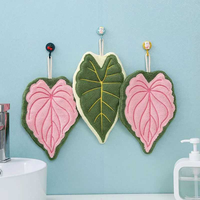 Absorbent Hand Towel Hot Plant Leaf Handkerchief Towels for Kitchen Bathroom Portable Cleaning Wipe Towels Home Accessories C251210