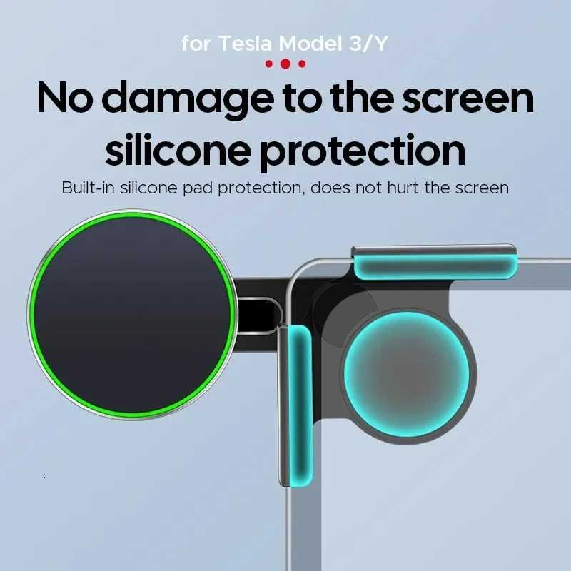 TEEQ Magnetic Wireless Charger Car Phone Holder for Tesla Model 3/Y/Highland 2025 BYD Atto 3 - 15W Fast Charging C251210