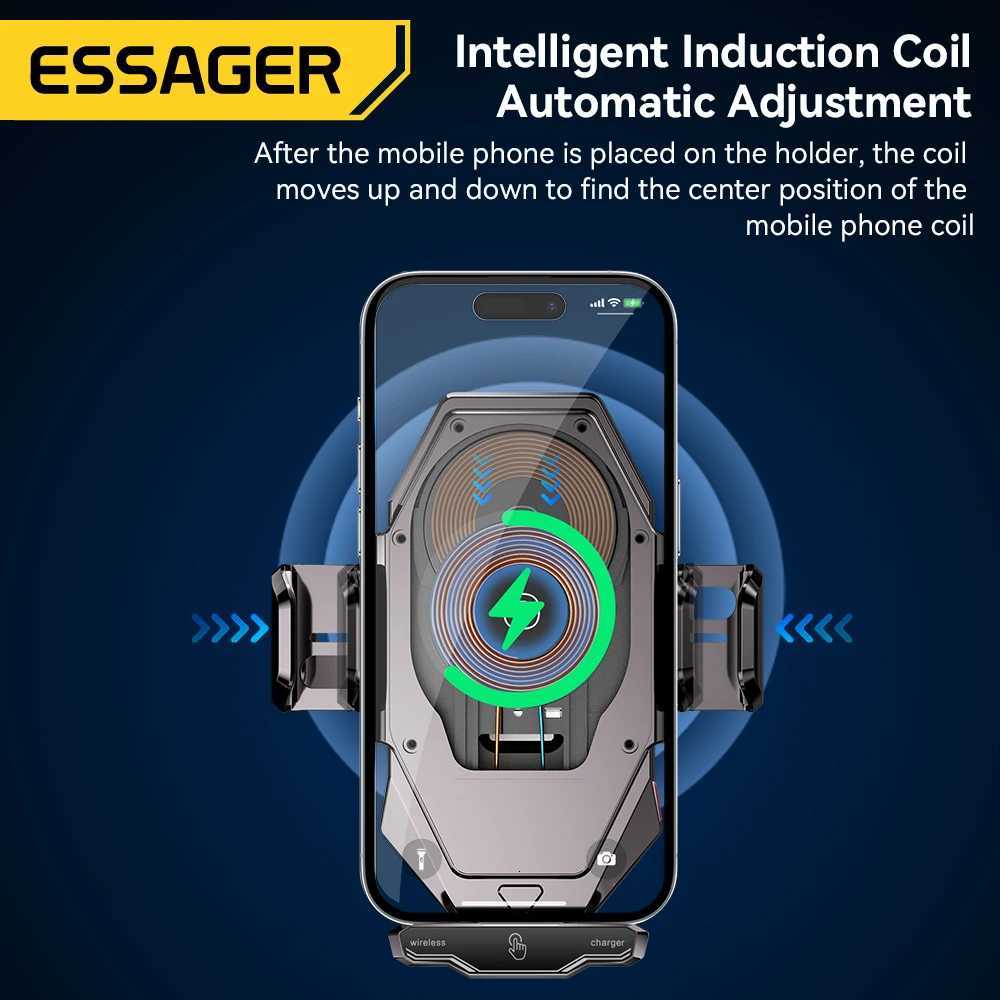 Essager Dashboard Phone Holder 15W Wireless QI Charger in Car Universal Air Vent Mount For iPhone Fast Charging C251210