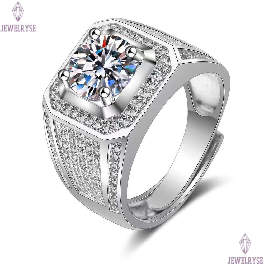 S925 silver moissanite for women men classic six claws diamond cz zircon round big stone love rings designer engagement ring jewelry wholesale size aj