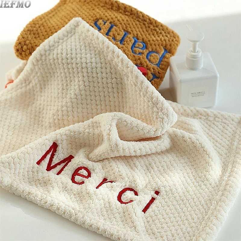 Minimst Embroidered Hand Towel French Square Cotton Towel Quick Drying Soft Absorbent for Bathroom Kitchen Decor C251210