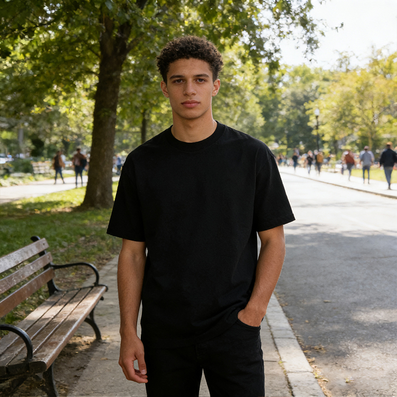 Unisex Oversized Crew Neck T-Shirt Short Sleeve Loose Fit Casual Basic Tee for Daily & Street Style CF14251