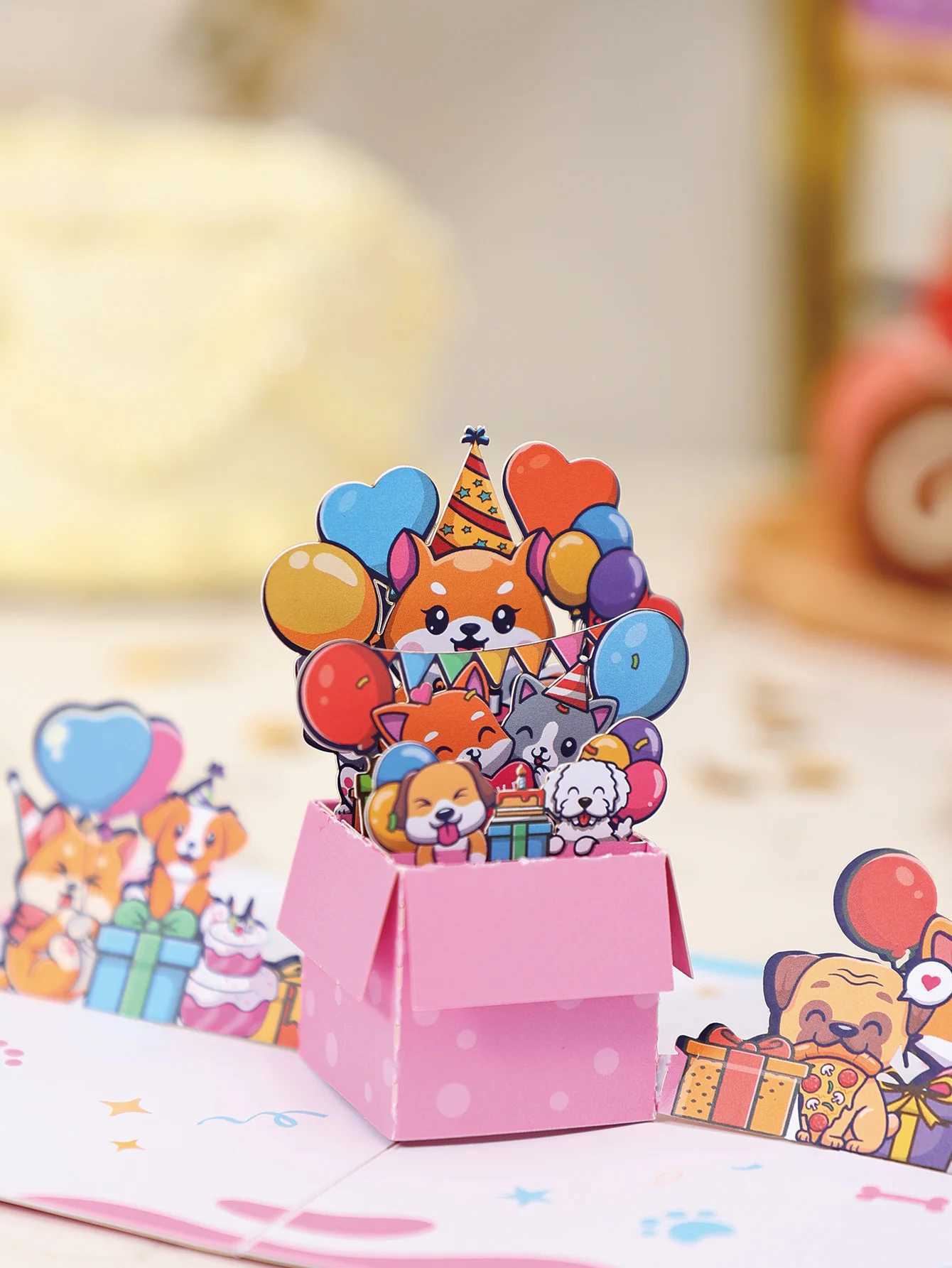 3D Up Kawaii Dog Greeting Card Cute Puppy Paper Art Gift Perfect for Dog Lovers He Decor Birthday/Festival Present H251210