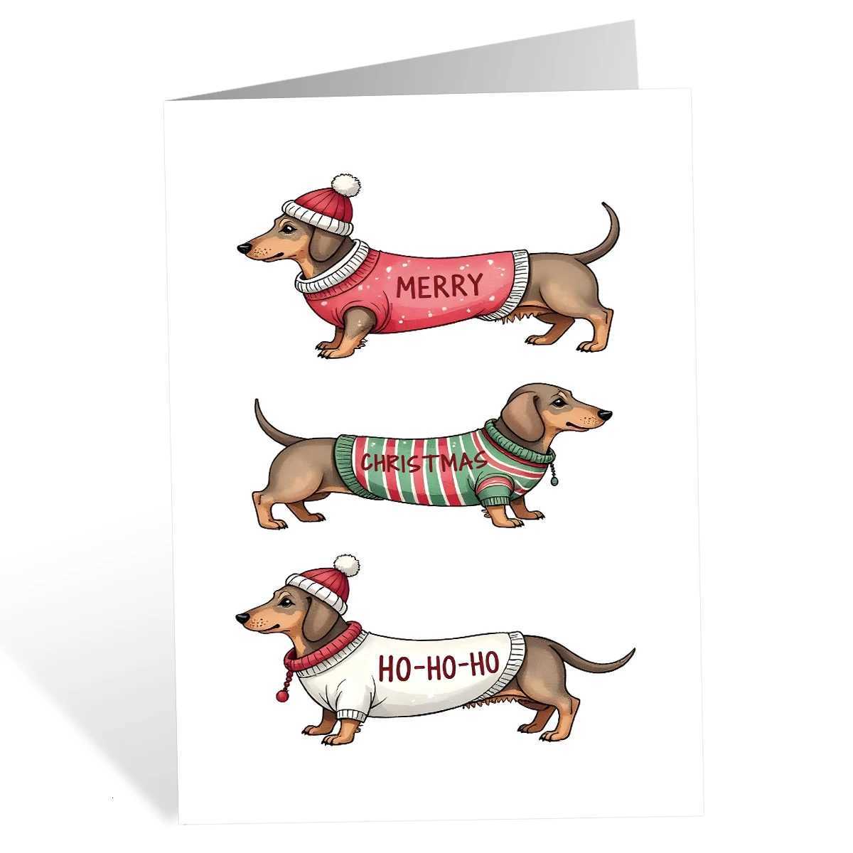 Funny Dachshund Christmas Greeting Card with EnvelopeMerry Christmas Cards Perfect for Dog LoversPet Owner Holiday Gift Cards H251210