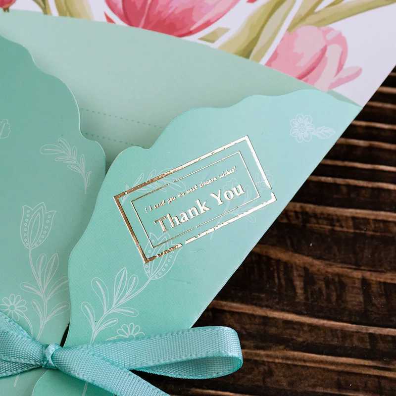 Floral Bouquets Card 3D Hot Stamping Greeting Cards Festivals Blessings Message Cards Souvenirs Creative Small Cards H251210