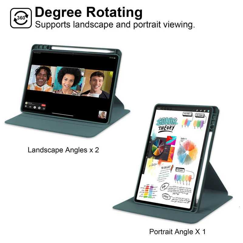 For Idea Tab 11 Case with Pencil Holder 360 Rotating Acrylic Stand Tablet Cover For Idea Tab 11 tb336fu tb336zu Case H251210