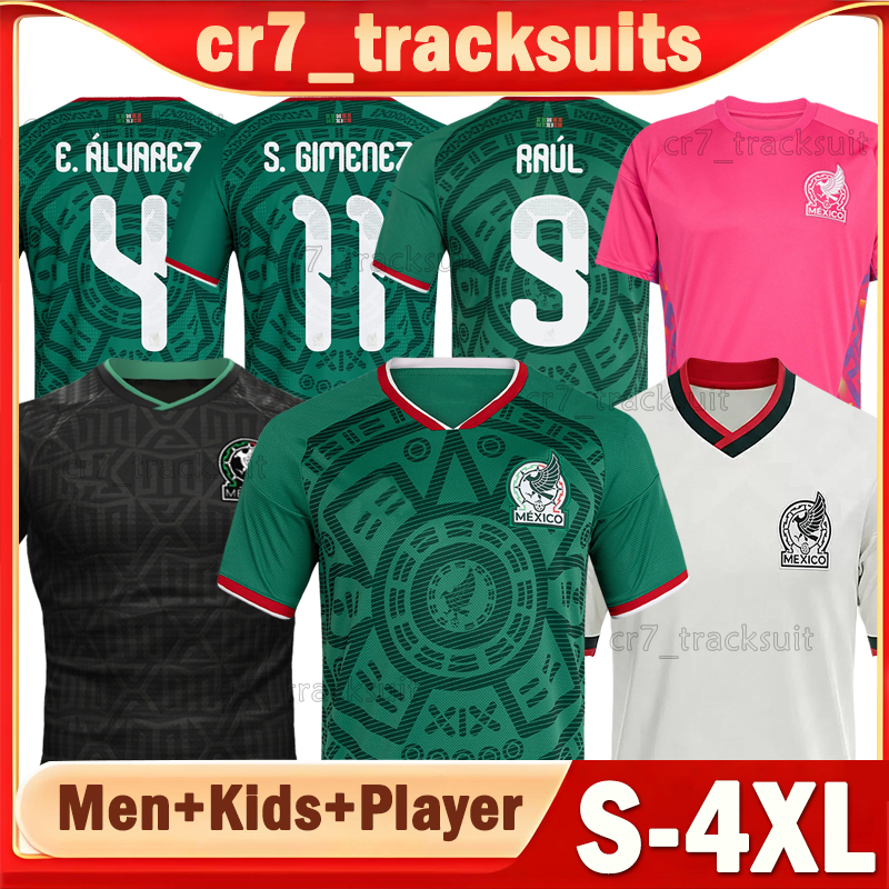 5XL 2026 Mexico national football team Soccer Jerseys RAUL S.GIMENEZ C.MONTES Player Version Football Shirts E.ALVAREZ O.PINEDA Goalkeeper Long sleeves kids kits sets