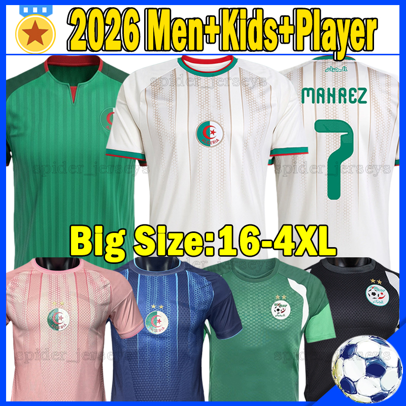 XXXL 4XL 26 27 Algerie soccer jerseys 2026 2027 Fans Player version AMOURA MAHREZ BOUNEDJAH Algeria men kids kits sets maillot de football shirts training uniforms