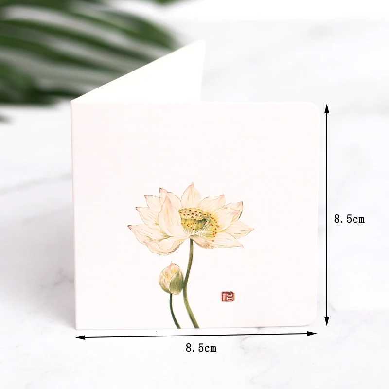 10Pcs/Set Chinese Style Flower Bird Greeting Cards Birthday Wedding Thank You Blessing Card Invitations for Mothers Fathers Day H251210