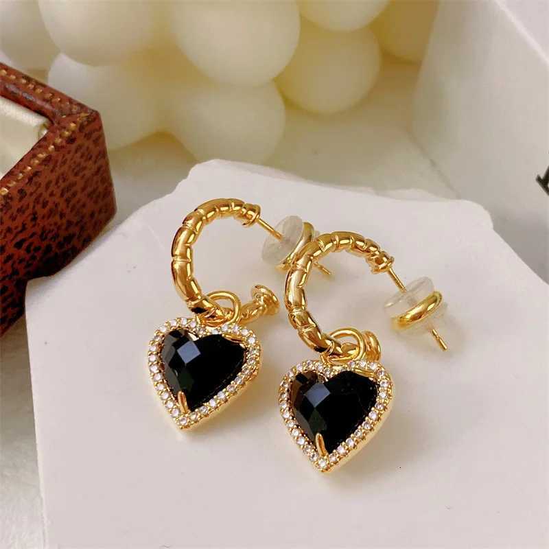 Fashion Black Zircon Drop Earrings for Wen Couple Creative Rhinestone Earrings Holiday Party Jewelry Accories Y251210