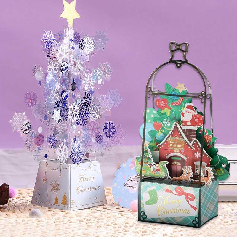 3D UP Santa Cards Marry Christmas Greeting Cards Party Invitations Gifts New Year Greeting Card Anniversary Gifts Postcard H251210