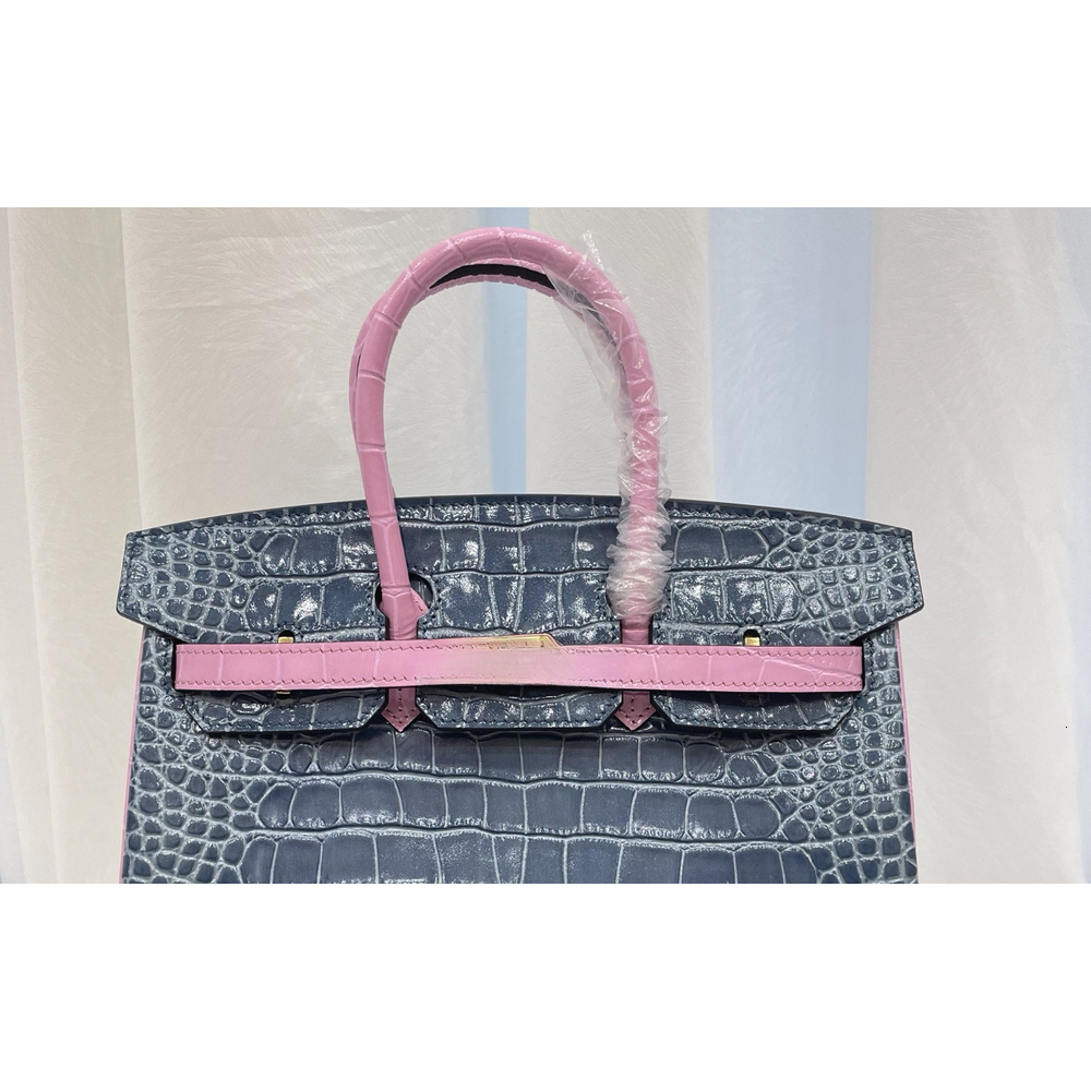 Designer's top-level cowhide crocodile pattern women's large capacity handbag designer's women's handbag
