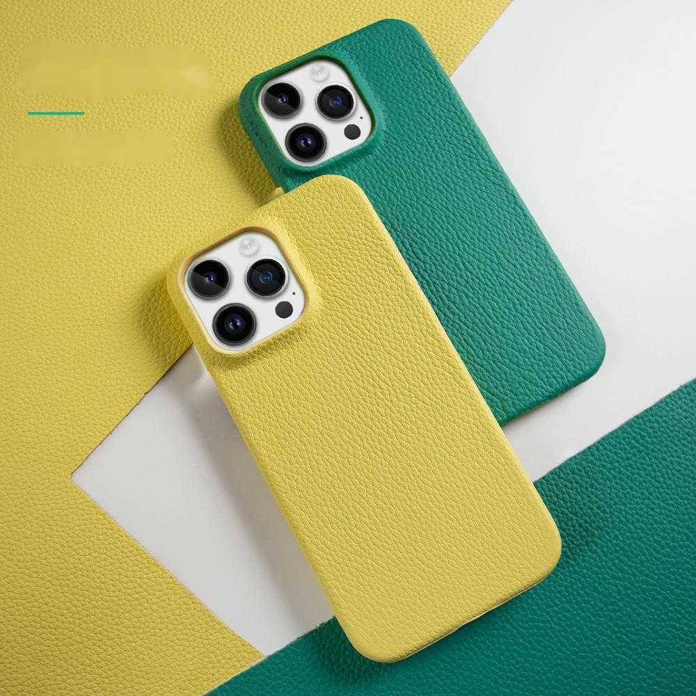 Phone case made of genuine leather for iPhone 15, 12 protection cover, simple design, 16 pro model, Apple case 14 Z251210