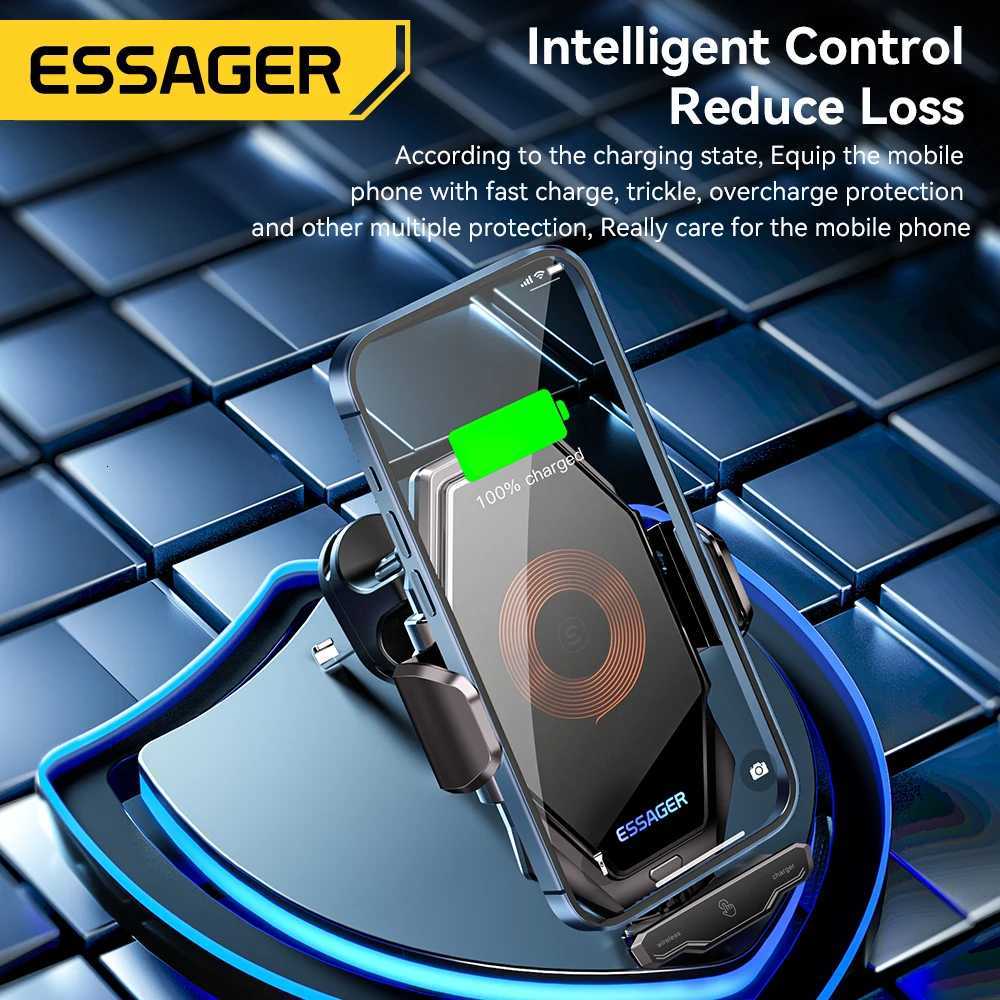 Essager Dashboard Phone Holder 15W Wireless QI Charger in Car Universal Air Vent Mount For iPhone Fast Charging C251210