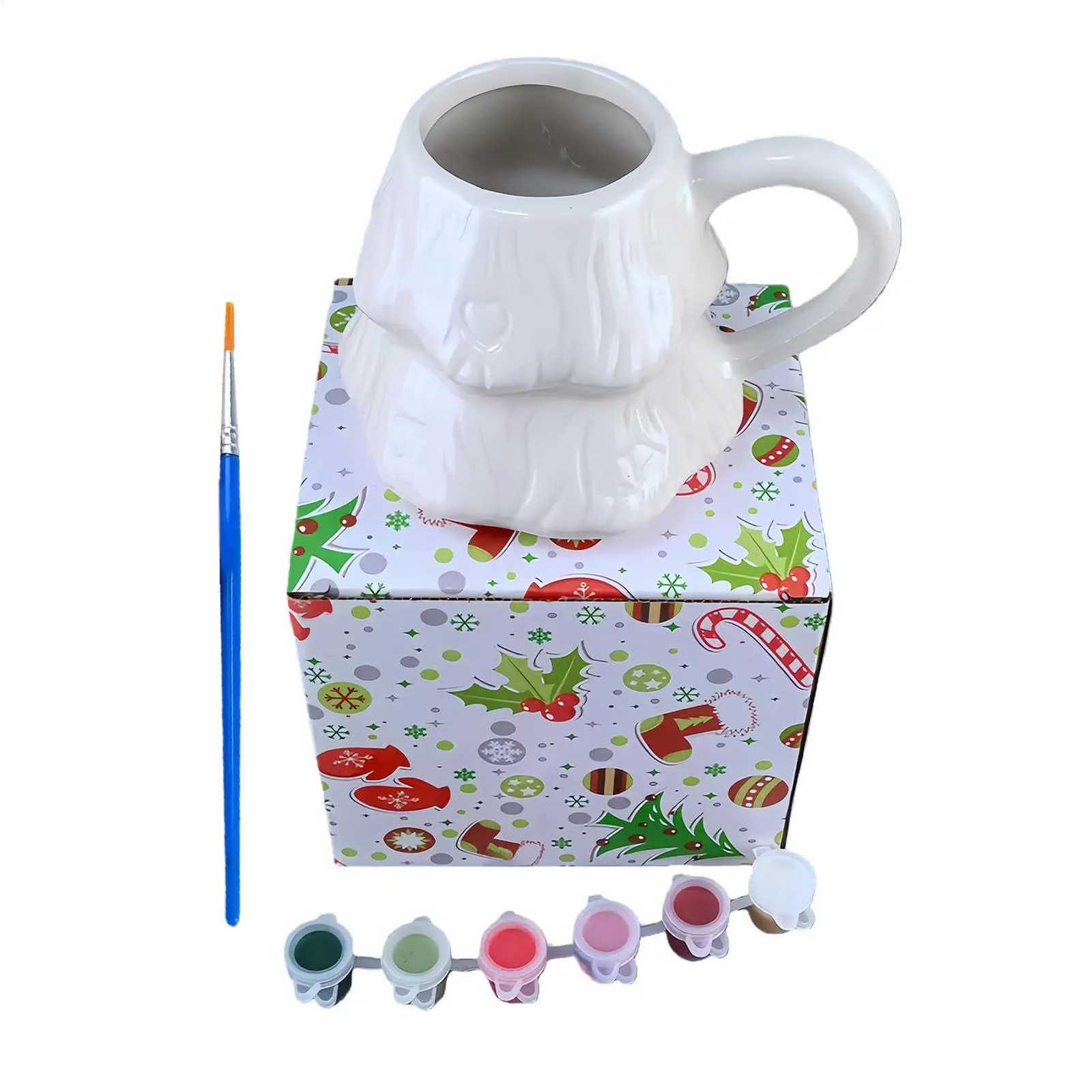 Craft Mugs To Decorate for Kids 1 Set DIY Activities Christmas Tree Paint Your Own Mug Kit for Holiday Birthday Party Favors C251210