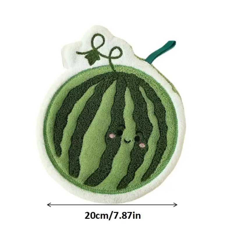 Fruit Hand Towel Kitchen Absorbent Cleaning Cloth Hanging Quick Drying Coral Fleece Rag Bathroom Flower Hand Cloth Home Supplies C251210