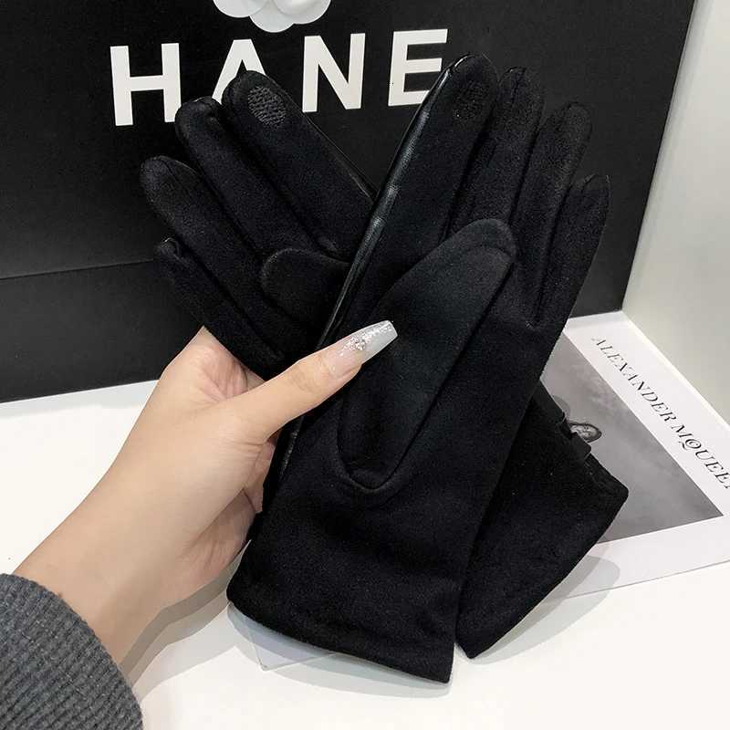 Luxurious High Quty Protein Leather Fleece Li Wens Gs Winter Cycling Windproof Keep Warm Elegant Touchscreen Gs Y251210