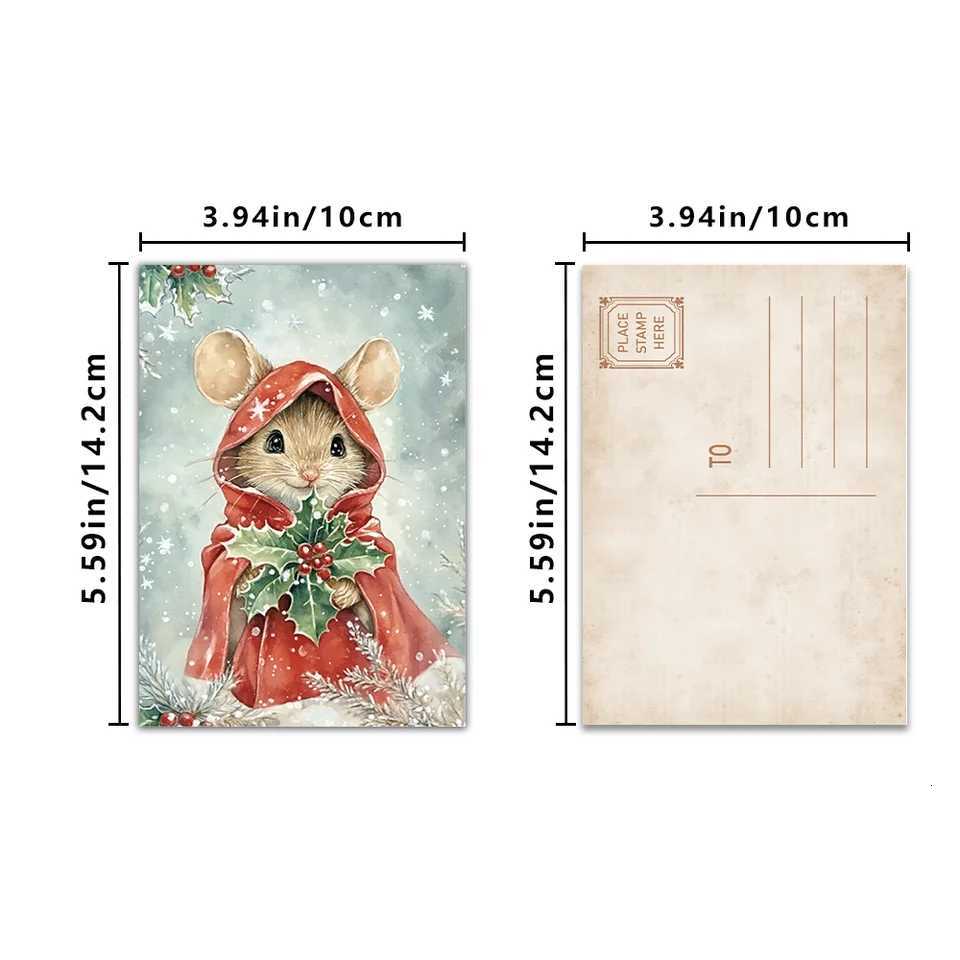 32pcs Christmas Postcards Set Snowy Scene Cozy Cabin Design High-Quality Thick Cardstock Perfect Holiday Gift for Students H251210