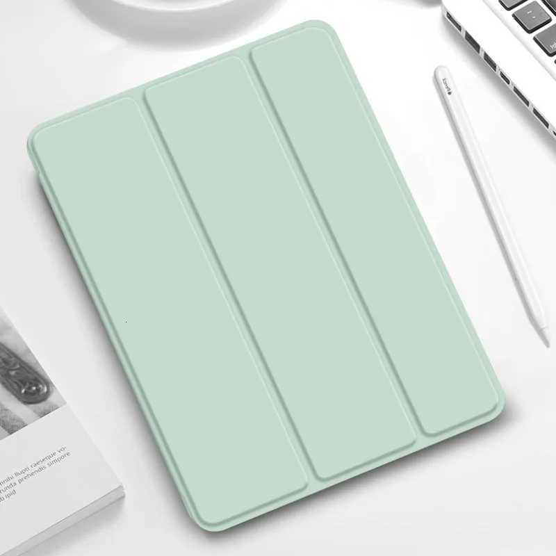 For iPad Air Pro MINI Case 3 4 5 6 7 8 9 10th Generation 3-fold Leather Tablet Sle Liquid Silicon Soft St1 129 13 Cover H251210