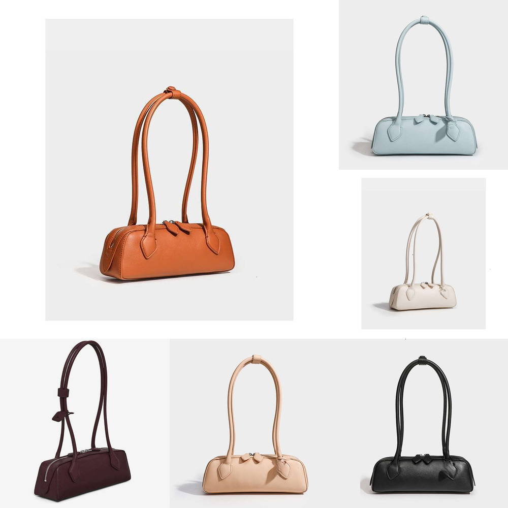 higher quality new Bags Leather Shoulder Bag Women Handbags Fashion Baguette Bag Armpit Bag Long Profile Double Zipper Opening Closing Design 142