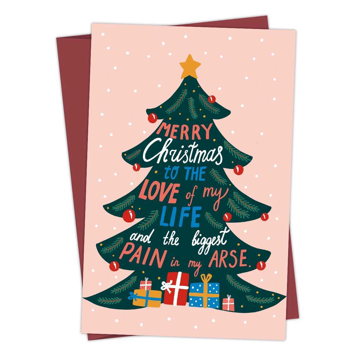 1PC Sweet Christmas Card Merry Christmas To The Love Of My Life Card with EnvelopeThank You CardsChristmas Gifts for HimHer H251210