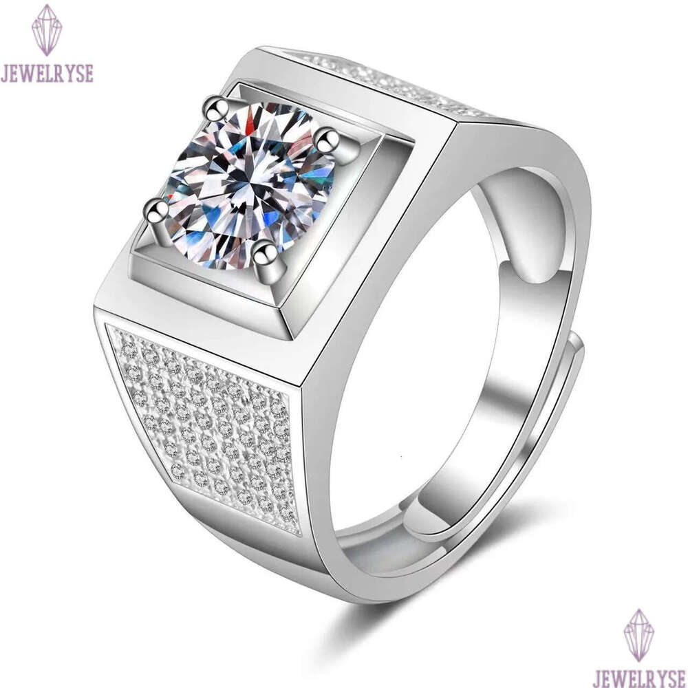 S925 silver moissanite for women men classic six claws diamond cz zircon round big stone love rings designer engagement ring jewelry wholesale size aj