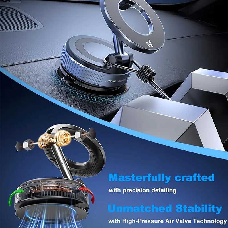 Car Mount Vacuum Magnetic Holder Foldable Strong Suction Stand For Cell Phone For iPhone 16 15 12 13 14 11 Prax C251210