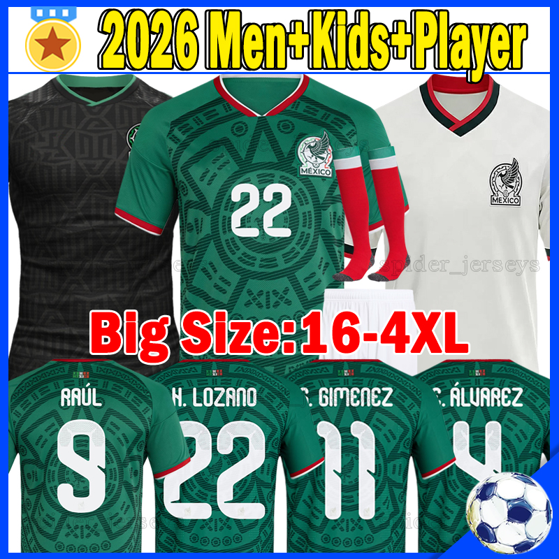 4XL 5XL 2025 Mexico soccer jerseys Gold Cup RAUL C.MONTES S.GIMENEZ A.SEPULVEDA 25 26 player version Copa America goalkeeper Football Shirts L.MALAGON Men Kids Kits set