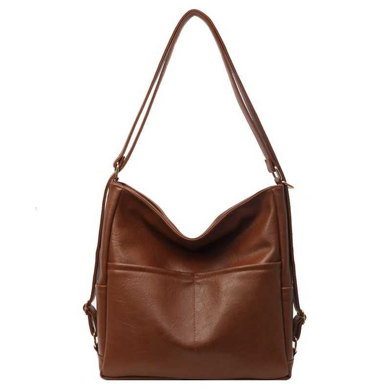 High Capacity Solid Color PU Zipper Sewing Thread Shoder Bags Fem Bags S 2024 Fi Backpacks Bolsas Femini Y251209