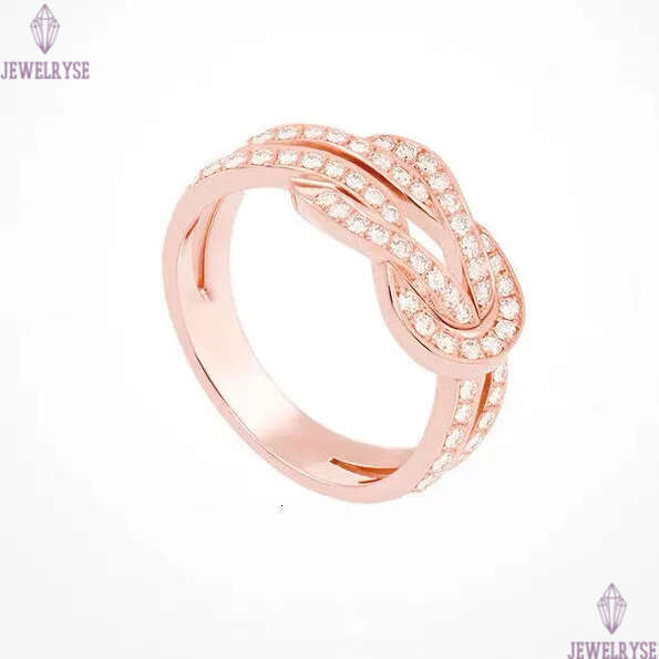Luxury classic twist designer band fow women men unisex 18k rose gold silver shine crystal zircon full diamond geometry charm rings engagement ring je