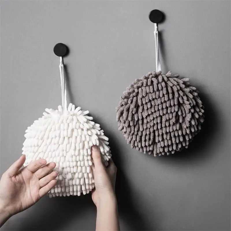 Chenille Hand Towels Wipe Hands Towel Ball Absorbent Quick Dry Sponge Wall-Mounted Bathroom Soft Plush Loops Cleaning Cloths C251210