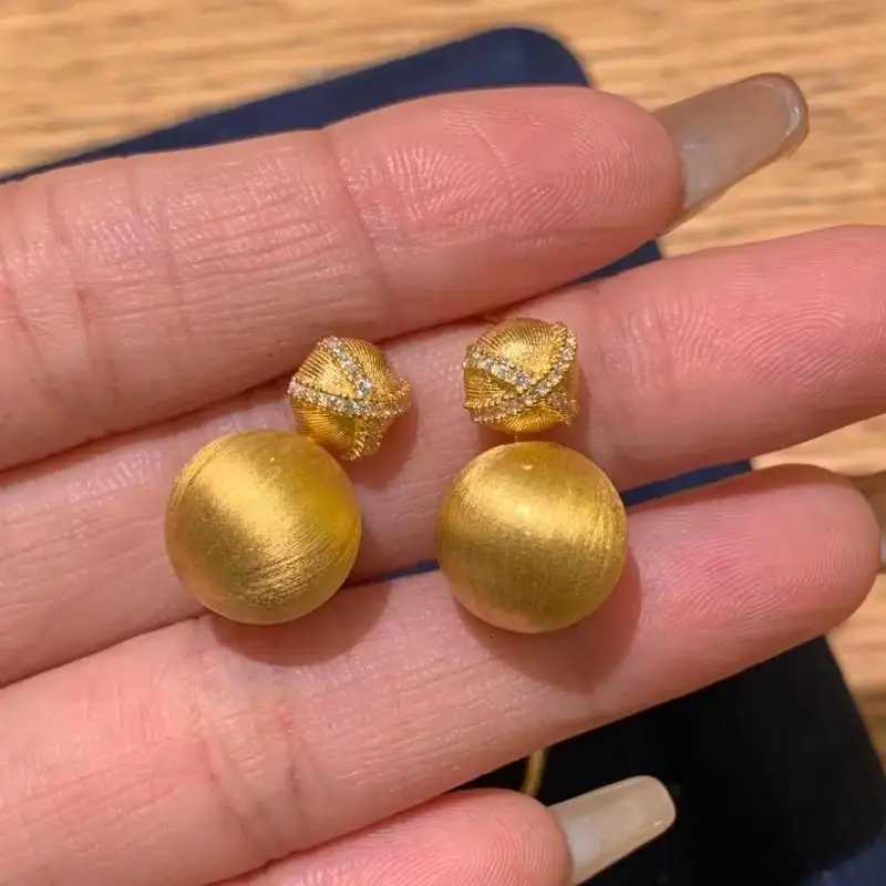 Creative new in bed small round bead earings stud high-quty design light luxury retro earrings for wen banquet jewelry Y251210