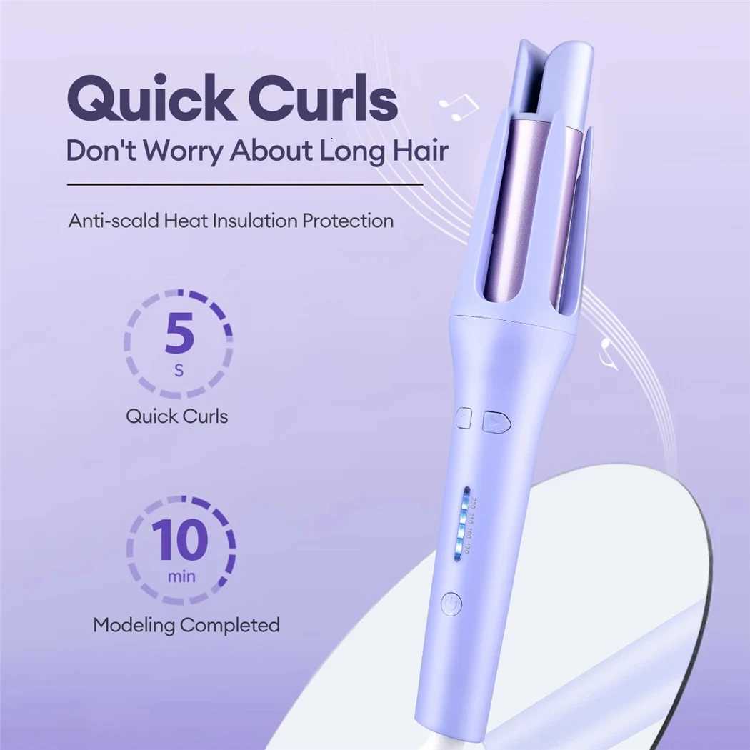 Tinsol 2 in 1 Automatic Hair Curler 32MM Auto Rotating Ceramic Hair Roller Professional Curling Iron Curling Wand Hair WaverT251210