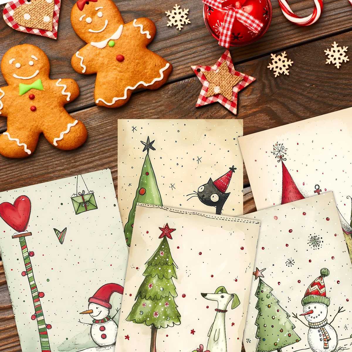 20pcs Christmas Decor Postcards With StickersFor Christmas He Off Wall Art DecorDiy Christmas CraftsGift Wrapping Cards H251210