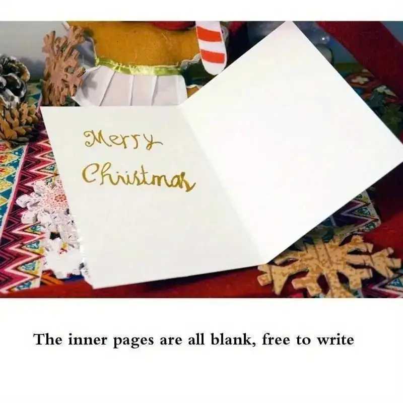 Christmas Exquisite Greeting Card Cartoon Three-Dimensional Elk Hair Ball Nose Postcard Gift Party Supplies Festival Party Cards H251210