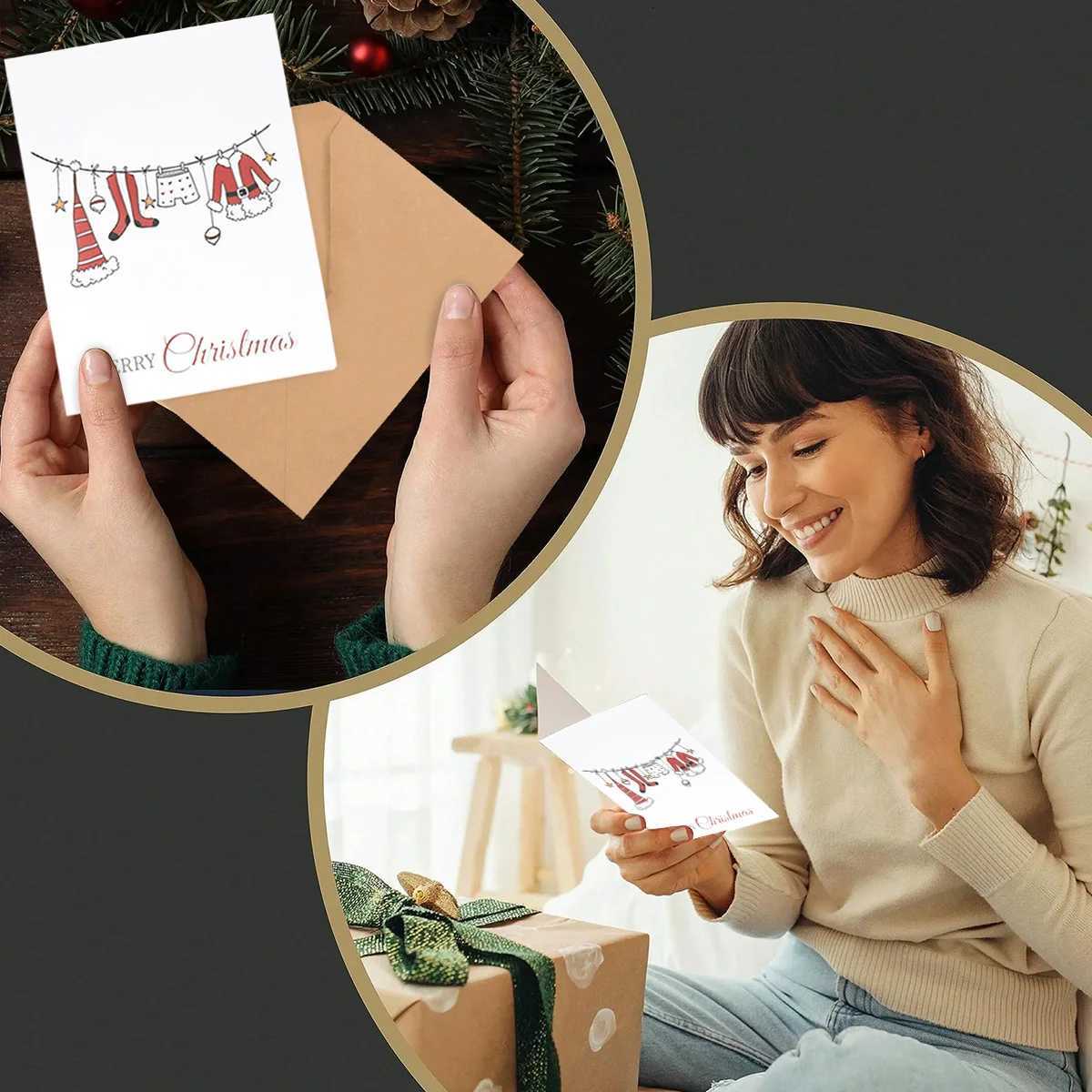 Christmas Greeting Card Merry Christmas Decoration for He 2025 Pendant Xmas Ornaments Navidad Natal Happy New Year Gift 2026 H251210