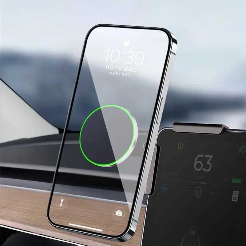 TEEQ Magnetic Wireless Charger Car Phone Holder for Tesla Model 3/Y/Highland 2025 BYD Atto 3 - 15W Fast Charging C251210