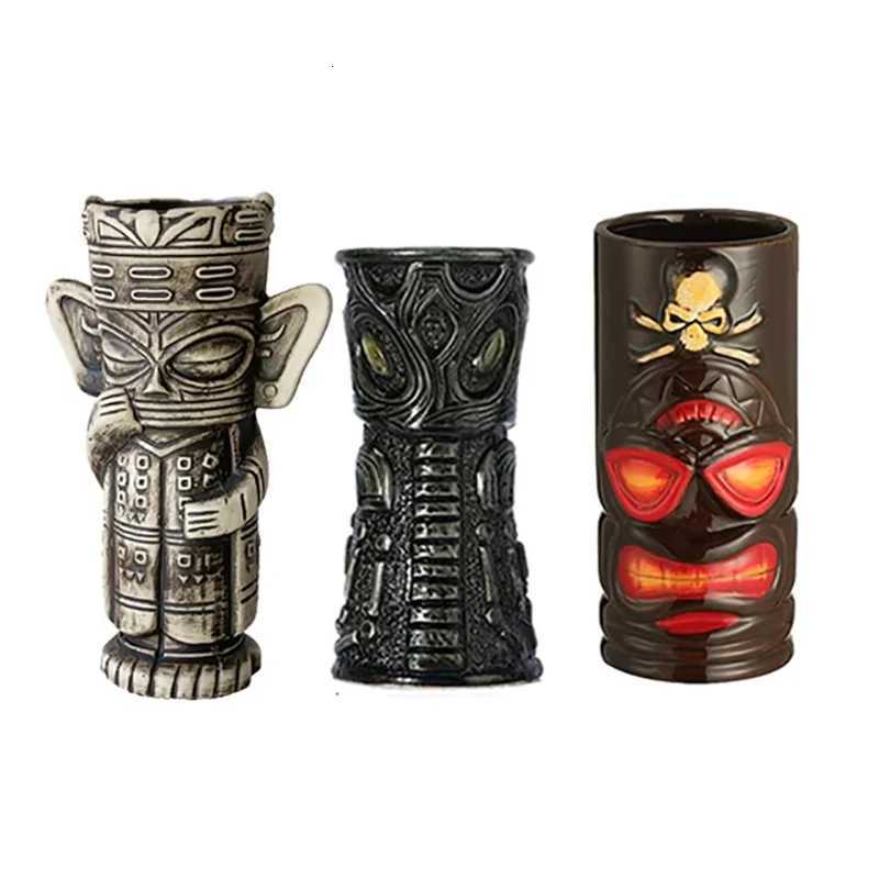 Ceramic Tiki Mug Creative Porcelain Beer Wine Mug Cup Bar Tool Exotic Cocktail Glasses Tiki Bar C251210
