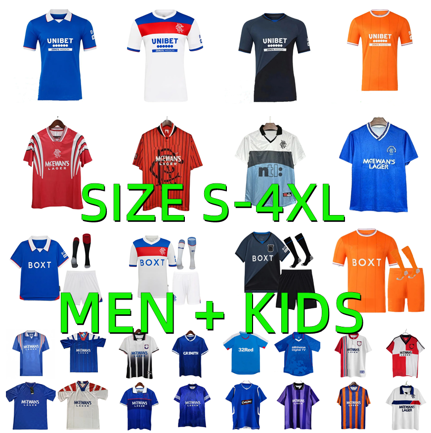 25 26 Glasgow RangersSoccer Jerseys 2025 2026 RangerES LUNDSTRAM HAGI BARKER MORELOS TAVERNIER KENT TILLMAN Retro Glasgow goalkeeper Football shirt kit men kids