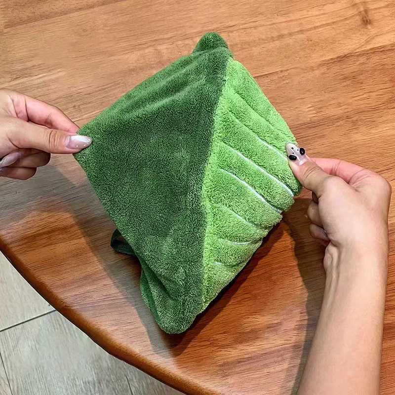 Coral Fleece Washing Hands Towel Creative Tropical Monstera Plants Leaves Hand Towels Cleaning Rag Handkerchief Super Absorbent C251210