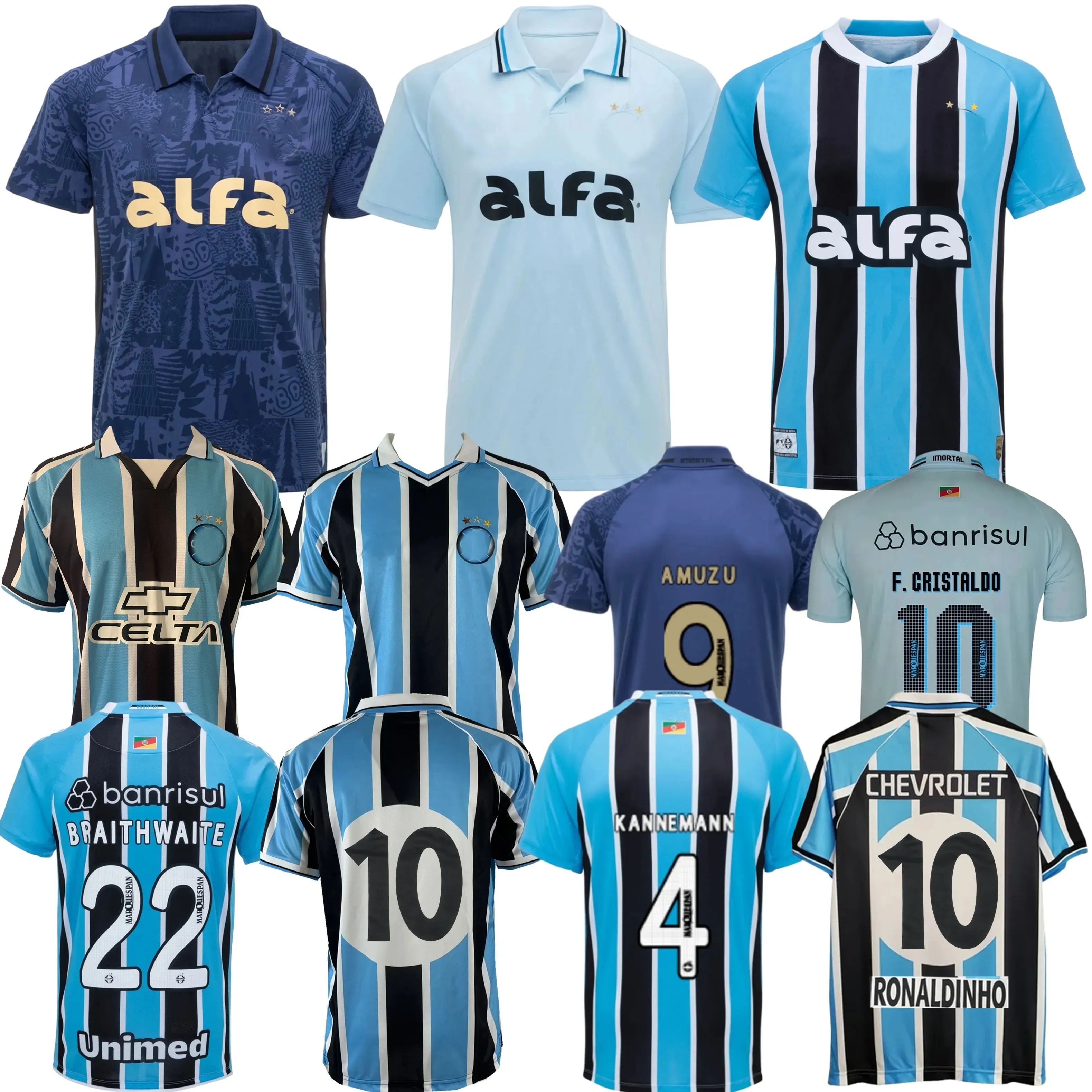 1983 84 1994 95 96 97 98 2000 01 2025 2026 Gremio Soccer Jerseys RONALDINHO BRAITHWAITE C.PAVON F.CRISTALDO KANNEMANN ARTHUR AMUZU WILLIAN football men women shirt