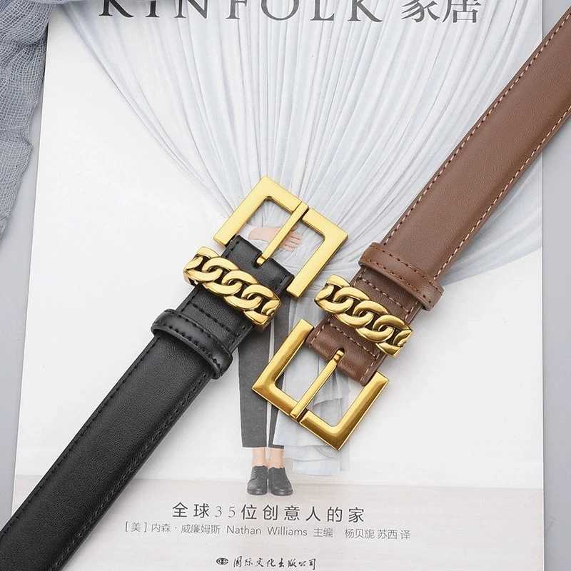 Luxury Luxury soft fashion versatile leather belt with a pin buckle to decorate jeans for women Y251210
