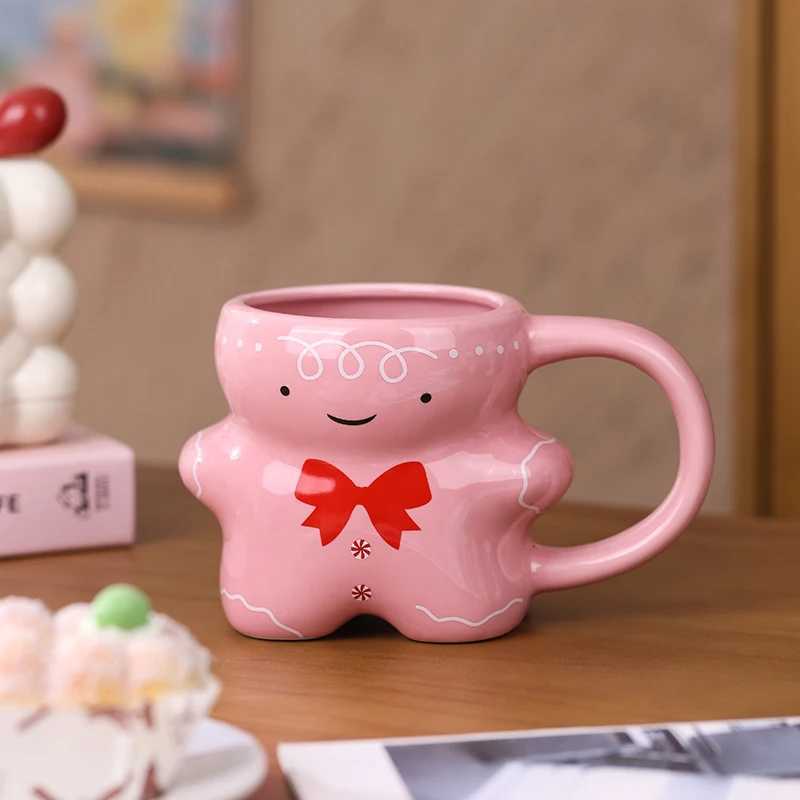 Christmas Mug With Cute Gingerbread Man Design Ceramic Coffee Cup Couples Cup Holiday And Birthday Gift C251210