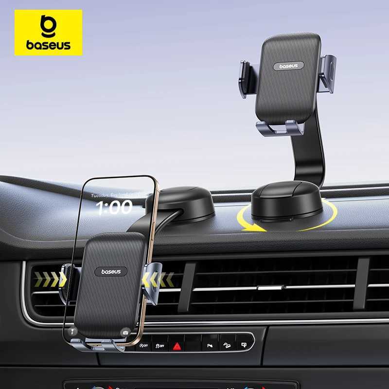 Baseus Car Phone Holder Mobile Phone Holder Car Mount For iPhone Foldable Holder Dashboard Sucker Stand C251210